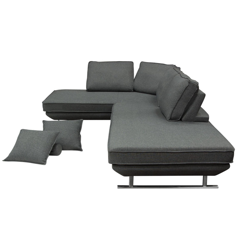 Dolce 2PC Lounge Seating Platforms with Moveable Backrest Supports by Diamond Sofa - Grey Fabric - R&R Furniture Gallery (Fountain Valley, CA)