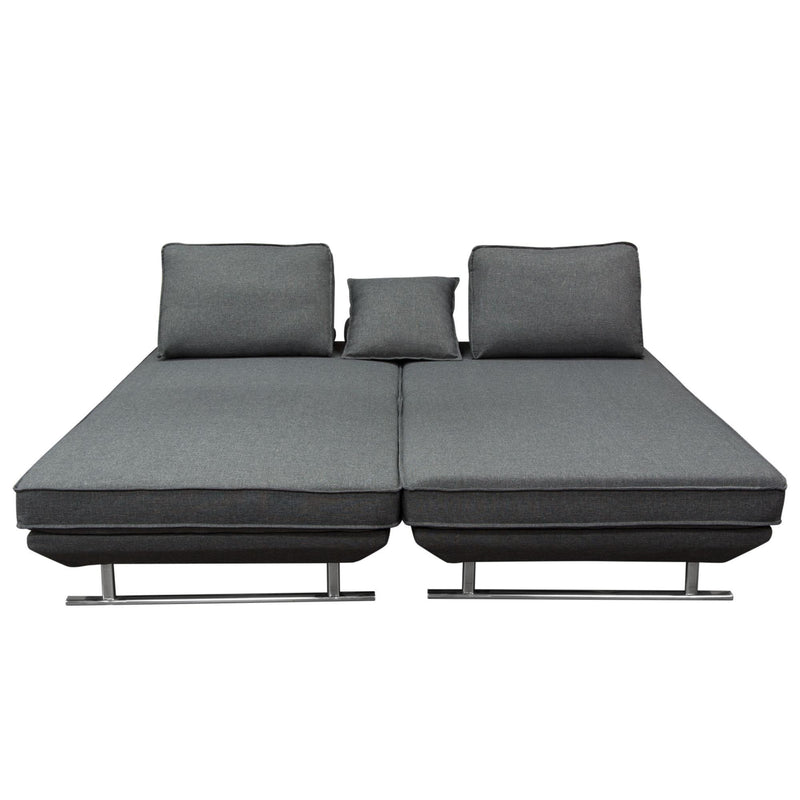 Dolce 2PC Lounge Seating Platforms with Moveable Backrest Supports by Diamond Sofa - Grey Fabric - R&R Furniture Gallery (Fountain Valley, CA)