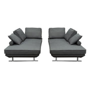 Dolce 2PC Lounge Seating Platforms with Moveable Backrest Supports by Diamond Sofa - Grey Fabric - R&R Furniture Gallery (Fountain Valley, CA)