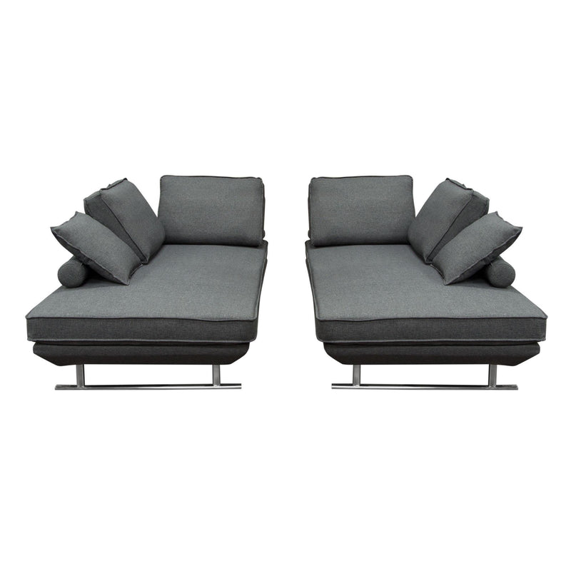 Dolce 2PC Lounge Seating Platforms with Moveable Backrest Supports by Diamond Sofa - Grey Fabric - R&R Furniture Gallery (Fountain Valley, CA)