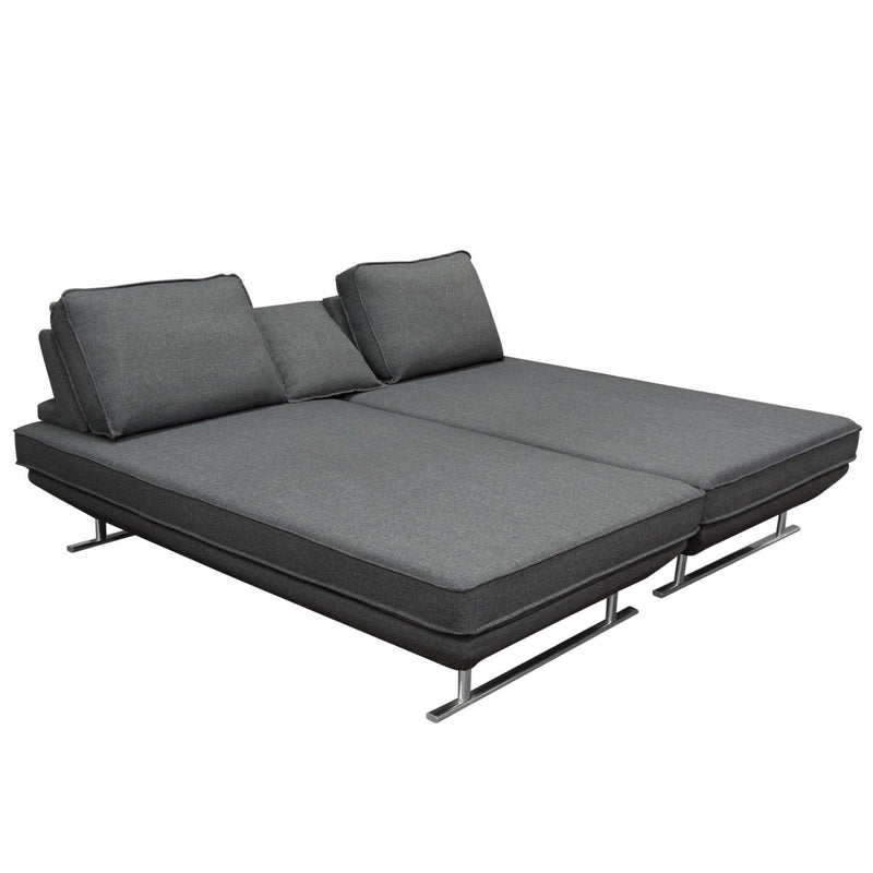 Dolce 2PC Lounge Seating Platforms with Moveable Backrest Supports by Diamond Sofa - Grey Fabric - R&R Furniture Gallery (Fountain Valley, CA)