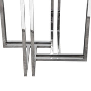 DEKO Polished Stainless Steel Round Dining Table w/ Clear, Tempered Glass Top by Diamond Sofa - R&R Furniture Gallery (Fountain Valley, CA)