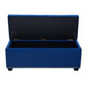 Majestic Tufted Velvet Lift-Top Storage Trunk w/ Nail Head Accent by Diamond Sofa - Royal Blue Velvet - R&R Furniture Gallery (Fountain Valley, CA)