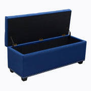 Majestic Tufted Velvet Lift-Top Storage Trunk w/ Nail Head Accent by Diamond Sofa - Royal Blue Velvet - R&R Furniture Gallery (Fountain Valley, CA)
