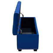 Majestic Tufted Velvet Lift-Top Storage Trunk w/ Nail Head Accent by Diamond Sofa - Royal Blue Velvet - R&R Furniture Gallery (Fountain Valley, CA)