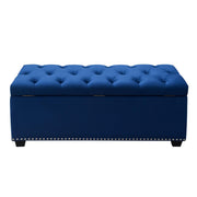 Majestic Tufted Velvet Lift-Top Storage Trunk w/ Nail Head Accent by Diamond Sofa - Royal Blue Velvet - R&R Furniture Gallery (Fountain Valley, CA)