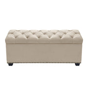 Majestic Tufted Velvet Lift-Top Storage Trunk w/ Nail Head Accent by Diamond Sofa - Tan Velvet - R&R Furniture Gallery (Fountain Valley, CA)