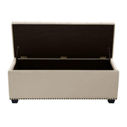 Majestic Tufted Velvet Lift-Top Storage Trunk w/ Nail Head Accent by Diamond Sofa - Tan Velvet - R&R Furniture Gallery (Fountain Valley, CA)