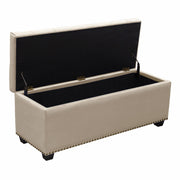 Majestic Tufted Velvet Lift-Top Storage Trunk w/ Nail Head Accent by Diamond Sofa - Tan Velvet - R&R Furniture Gallery (Fountain Valley, CA)