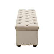 Majestic Tufted Velvet Lift-Top Storage Trunk w/ Nail Head Accent by Diamond Sofa - Tan Velvet - R&R Furniture Gallery (Fountain Valley, CA)