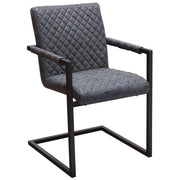 Nolan 2-Pack Dining Chairs in Charcoal Diamond Tufted Leatherette on Charcoal Powder Coat Frame by Diamond Sofa - R&R Furniture Gallery (Fountain Valley, CA)