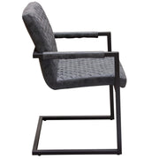 Nolan 2-Pack Dining Chairs in Charcoal Diamond Tufted Leatherette on Charcoal Powder Coat Frame by Diamond Sofa - R&R Furniture Gallery (Fountain Valley, CA)