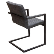 Nolan 2-Pack Dining Chairs in Charcoal Diamond Tufted Leatherette on Charcoal Powder Coat Frame by Diamond Sofa - R&R Furniture Gallery (Fountain Valley, CA)