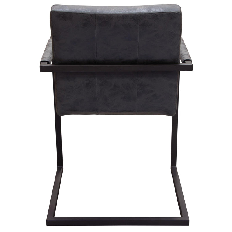 Nolan 2-Pack Dining Chairs in Charcoal Diamond Tufted Leatherette on Charcoal Powder Coat Frame by Diamond Sofa - R&R Furniture Gallery (Fountain Valley, CA)