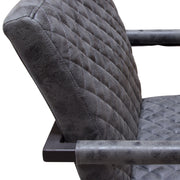 Nolan 2-Pack Dining Chairs in Charcoal Diamond Tufted Leatherette on Charcoal Powder Coat Frame by Diamond Sofa - R&R Furniture Gallery (Fountain Valley, CA)