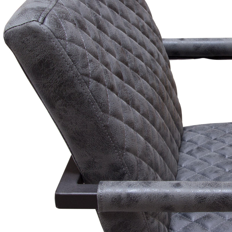 Nolan 2-Pack Dining Chairs in Charcoal Diamond Tufted Leatherette on Charcoal Powder Coat Frame by Diamond Sofa - R&R Furniture Gallery (Fountain Valley, CA)