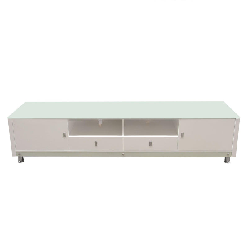 K99 83 Inch Low Profile Entertainment Cabinet in White Lacquer Finish w/ RGB Multi-Color Accent Light by Diamond Sofa - R&R Furniture Gallery (Fountain Valley, CA)