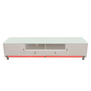 K99 83 Inch Low Profile Entertainment Cabinet in White Lacquer Finish w/ RGB Multi-Color Accent Light by Diamond Sofa - R&R Furniture Gallery (Fountain Valley, CA)