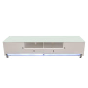 K99 83 Inch Low Profile Entertainment Cabinet in White Lacquer Finish w/ RGB Multi-Color Accent Light by Diamond Sofa - R&R Furniture Gallery (Fountain Valley, CA)