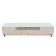 K99 83 Inch Low Profile Entertainment Cabinet in White Lacquer Finish w/ RGB Multi-Color Accent Light by Diamond Sofa - R&R Furniture Gallery (Fountain Valley, CA)