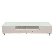 K99 83 Inch Low Profile Entertainment Cabinet in White Lacquer Finish w/ RGB Multi-Color Accent Light by Diamond Sofa - R&R Furniture Gallery (Fountain Valley, CA)