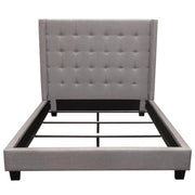 Madison Ave Tufted Wing Queen Bed in Light Grey Button Tufted Fabric by Diamond Sofa - R&R Furniture Gallery (Fountain Valley, CA)