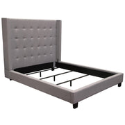 Madison Ave Tufted Wing Queen Bed in Light Grey Button Tufted Fabric by Diamond Sofa - R&R Furniture Gallery (Fountain Valley, CA)