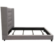 Madison Ave Tufted Wing Queen Bed in Light Grey Button Tufted Fabric by Diamond Sofa - R&R Furniture Gallery (Fountain Valley, CA)