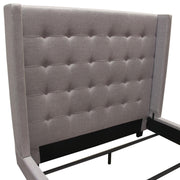 Madison Ave Tufted Wing Queen Bed in Light Grey Button Tufted Fabric by Diamond Sofa - R&R Furniture Gallery (Fountain Valley, CA)