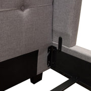 Madison Ave Tufted Wing Queen Bed in Light Grey Button Tufted Fabric by Diamond Sofa - R&R Furniture Gallery (Fountain Valley, CA)