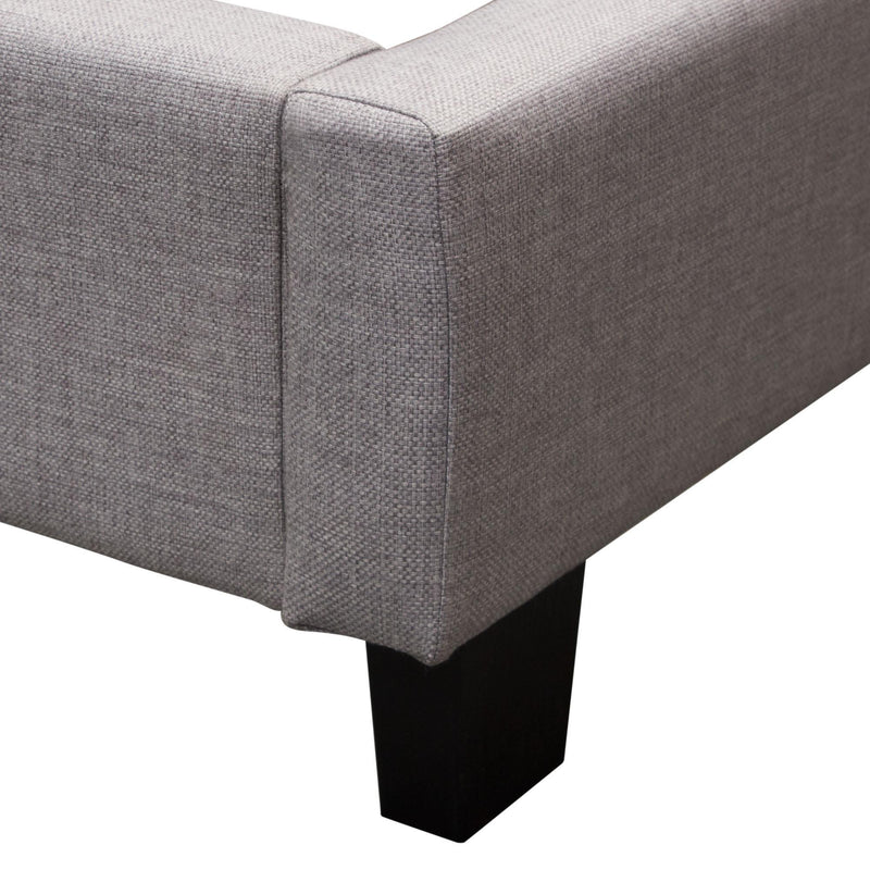 Madison Ave Tufted Wing Queen Bed in Light Grey Button Tufted Fabric by Diamond Sofa - R&R Furniture Gallery (Fountain Valley, CA)