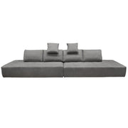 Cloud 2PC Lounge Seating Platforms with Moveable Backrest Supports in Space Grey Fabric by Diamond Sofa - R&R Furniture Gallery (Fountain Valley, CA)