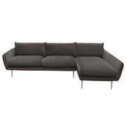 Vantage RF 2PC Sectional in Iron Grey Fabric w/ Brushed Metal Legs by Diamond Sofa - R&R Furniture Gallery (Fountain Valley, CA)