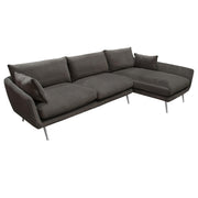 Vantage RF 2PC Sectional in Iron Grey Fabric w/ Brushed Metal Legs by Diamond Sofa - R&R Furniture Gallery (Fountain Valley, CA)
