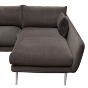 Vantage RF 2PC Sectional in Iron Grey Fabric w/ Brushed Metal Legs by Diamond Sofa - R&R Furniture Gallery (Fountain Valley, CA)