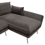 Vantage RF 2PC Sectional in Iron Grey Fabric w/ Brushed Metal Legs by Diamond Sofa - R&R Furniture Gallery (Fountain Valley, CA)