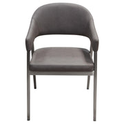 Adele Set of Two Dining/Accent Chairs in Grey Leatherette w/ Brushed Stainless Steel Leg by Diamond Sofa - R&R Furniture Gallery (Fountain Valley, CA)