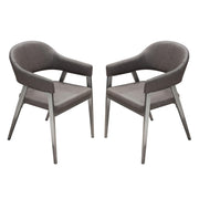 Adele Set of Two Dining/Accent Chairs in Grey Leatherette w/ Brushed Stainless Steel Leg by Diamond Sofa - R&R Furniture Gallery (Fountain Valley, CA)