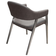 Adele Set of Two Dining/Accent Chairs in Grey Leatherette w/ Brushed Stainless Steel Leg by Diamond Sofa - R&R Furniture Gallery (Fountain Valley, CA)