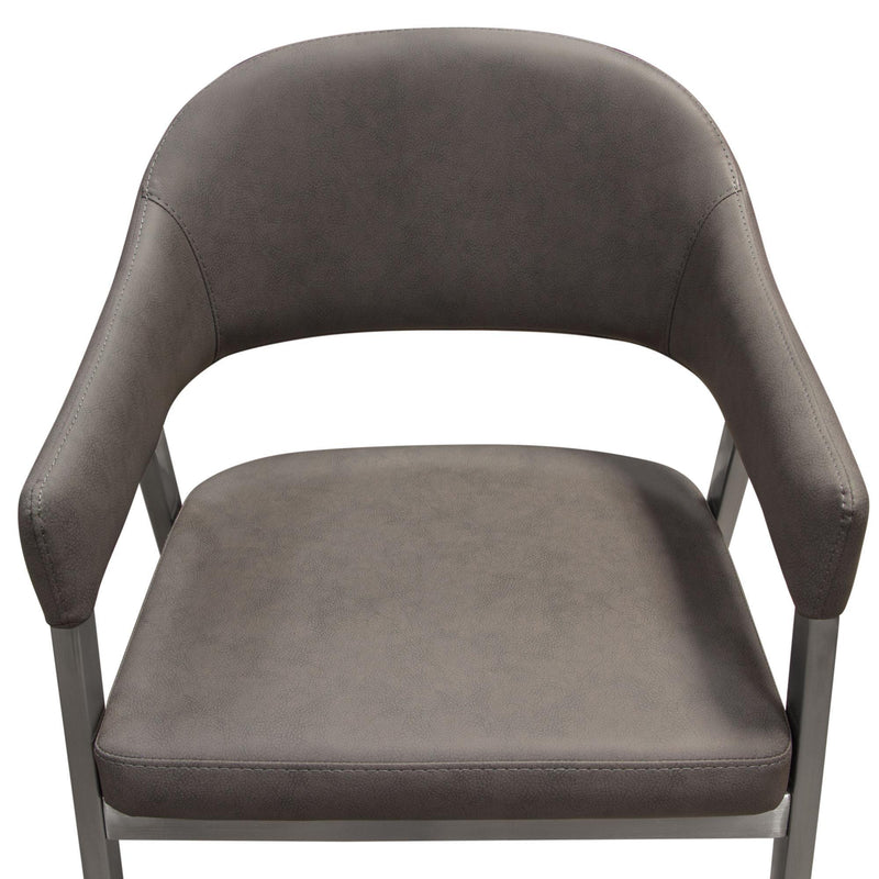 Adele Set of Two Dining/Accent Chairs in Grey Leatherette w/ Brushed Stainless Steel Leg by Diamond Sofa - R&R Furniture Gallery (Fountain Valley, CA)