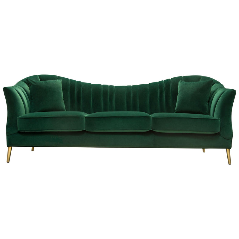 Ava Sofa in Emerald Green Velvet w/ Gold Leg by Diamond Sofa - R&R Furniture Gallery (Fountain Valley, CA)