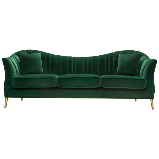 Ava Sofa in Emerald Green Velvet w/ Gold Leg by Diamond Sofa - R&R Furniture Gallery (Fountain Valley, CA)
