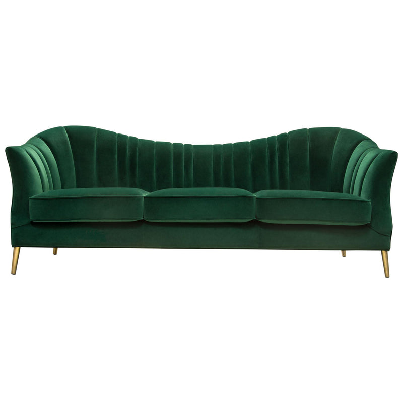 Ava Sofa in Emerald Green Velvet w/ Gold Leg by Diamond Sofa - R&R Furniture Gallery (Fountain Valley, CA)