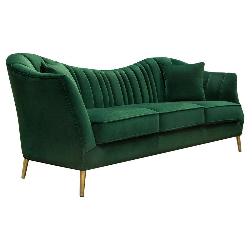 Ava Sofa in Emerald Green Velvet w/ Gold Leg by Diamond Sofa - R&R Furniture Gallery (Fountain Valley, CA)