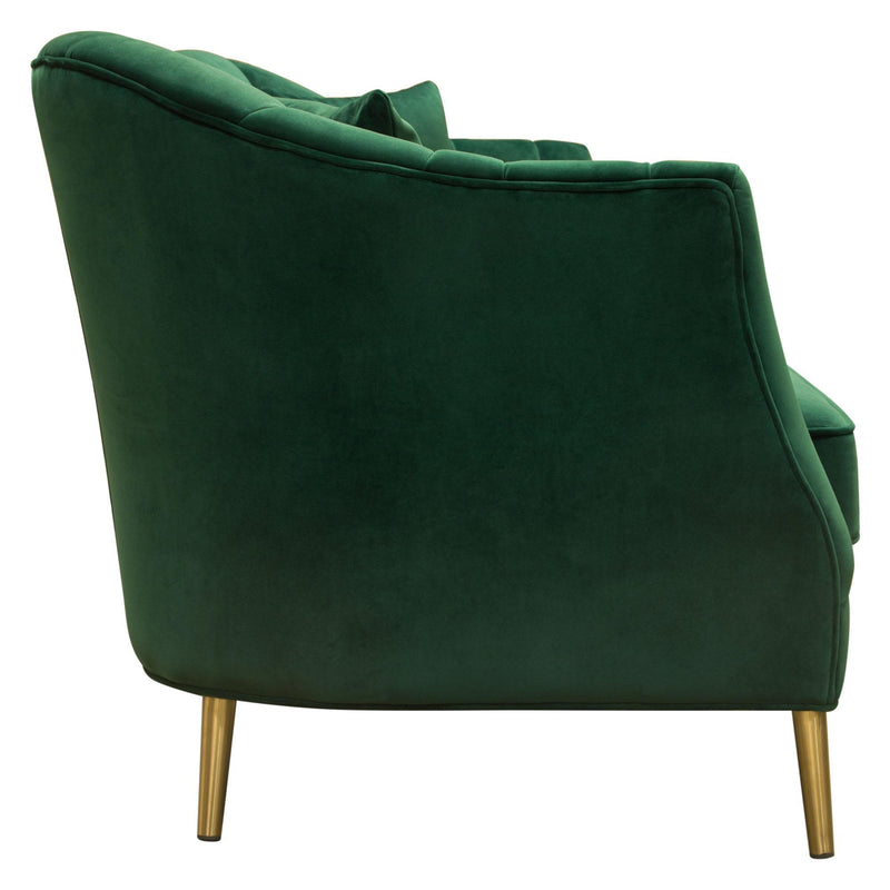 Ava Sofa in Emerald Green Velvet w/ Gold Leg by Diamond Sofa - R&R Furniture Gallery (Fountain Valley, CA)