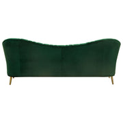 Ava Sofa in Emerald Green Velvet w/ Gold Leg by Diamond Sofa - R&R Furniture Gallery (Fountain Valley, CA)