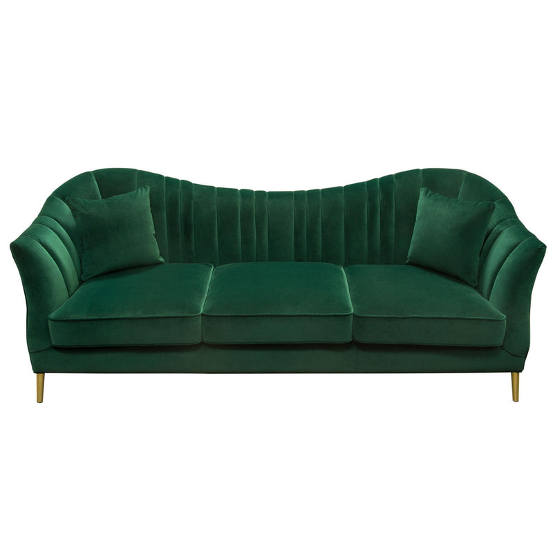 Ava Sofa in Emerald Green Velvet w/ Gold Leg by Diamond Sofa - R&R Furniture Gallery (Fountain Valley, CA)