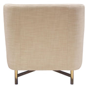 Croft Fabric Chair in Sand Linen Fabric w/ Accent Pillow and Gold Metal Criss-Cross Frame by Diamond Sofa - R&R Furniture Gallery (Fountain Valley, CA)