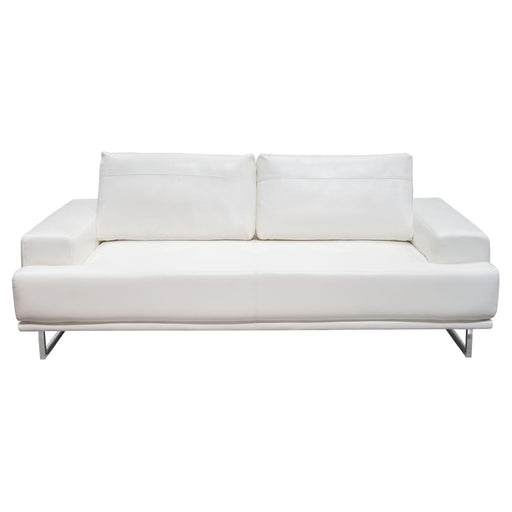 Russo Sofa w/ Adjustable Seat Backs in White Air Leather by Diamond Sofa - R&R Furniture Gallery (Fountain Valley, CA)