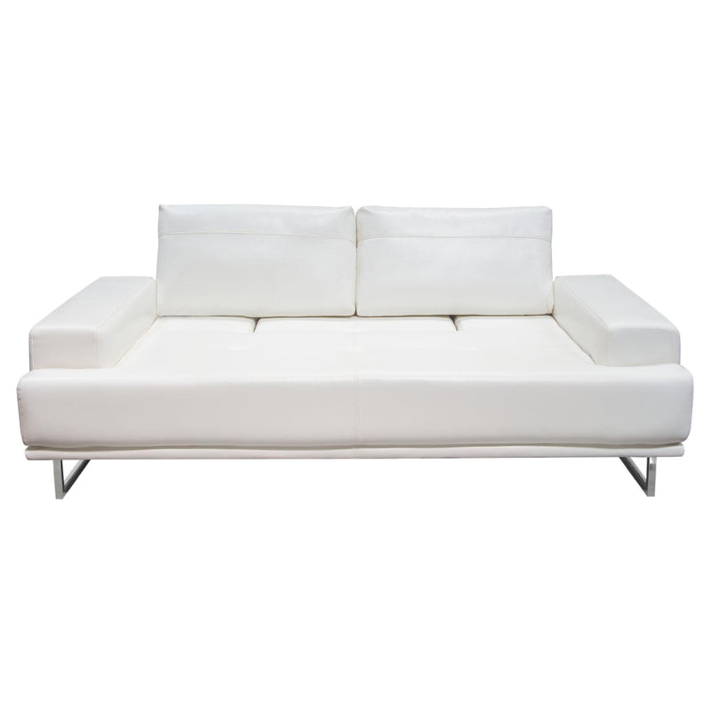 Russo Sofa w/ Adjustable Seat Backs in White Air Leather by Diamond Sofa - R&R Furniture Gallery (Fountain Valley, CA)